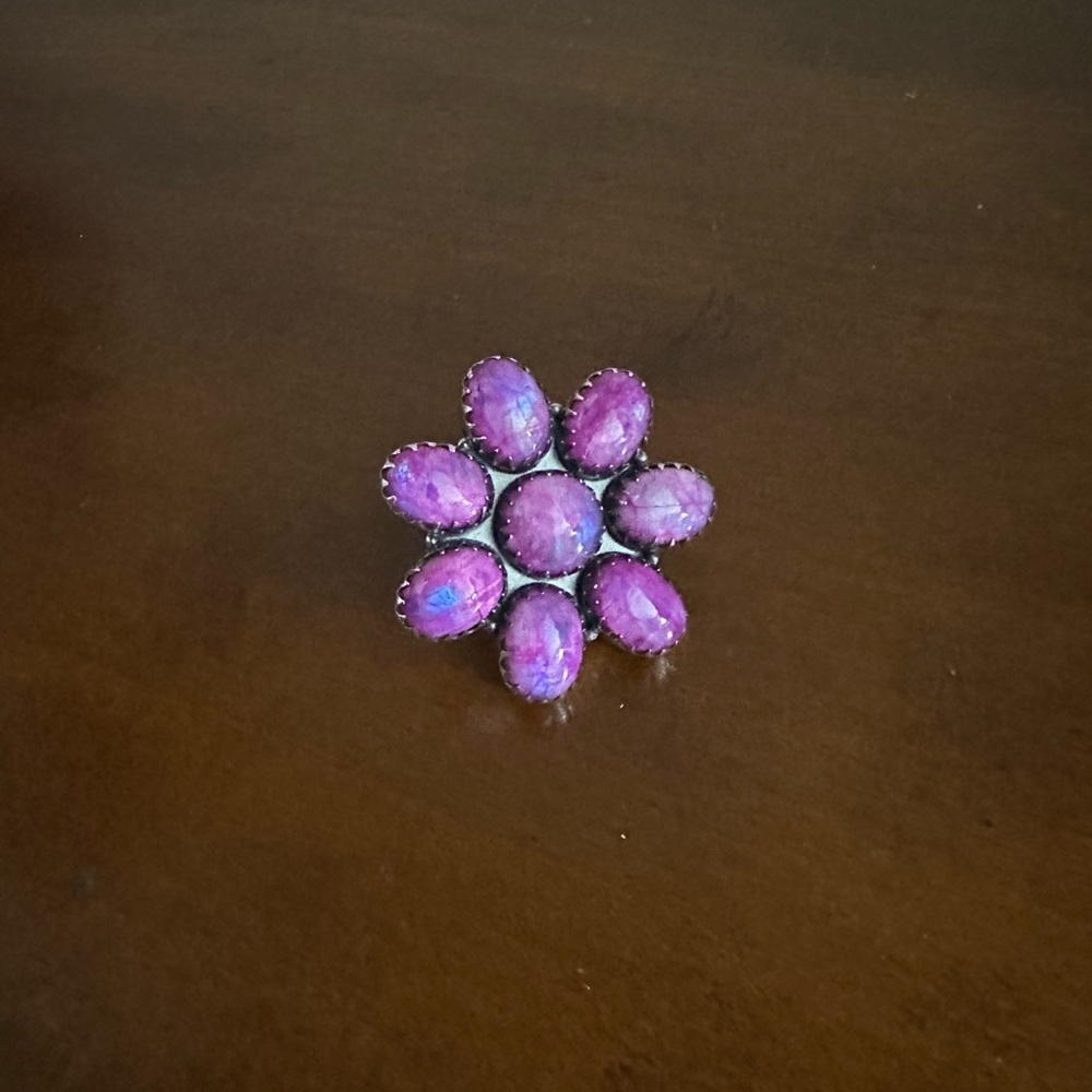 Solid Sterling Flower Ring - image 1